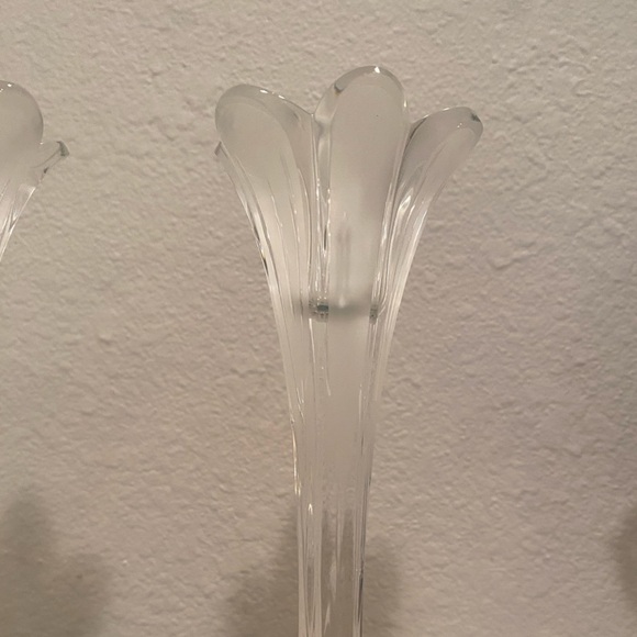 Vintage Pair of 24% Lead Tulip Crystal Cristal d'Arques French Candle Holders - Picture 5 of 9